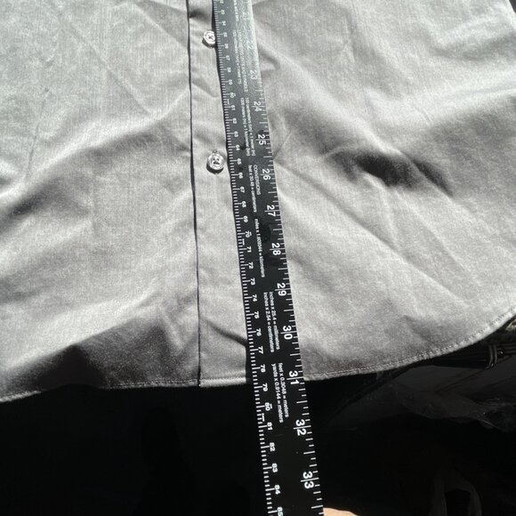 Perry Ellis Dress Shirt Mens XL Cotton‎ Gray Casual Preppy No Pocket Going Out - Picture 10 of 11